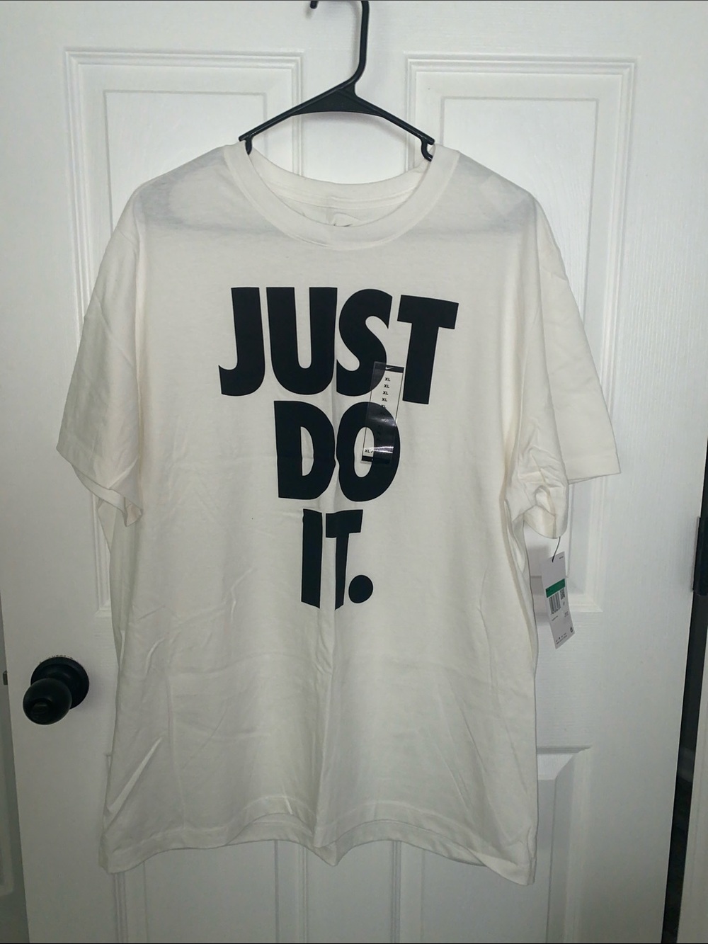 Nike White Tee with Black "JUST DO IT." Graphic